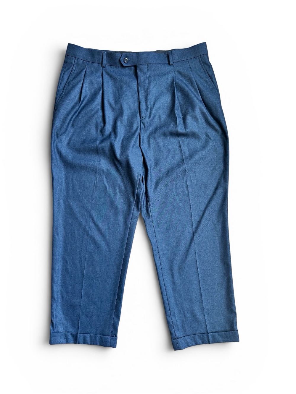 Stafford Navy Blue Dress Pants 38x29 Classic Fit Pleated Mens Slacks